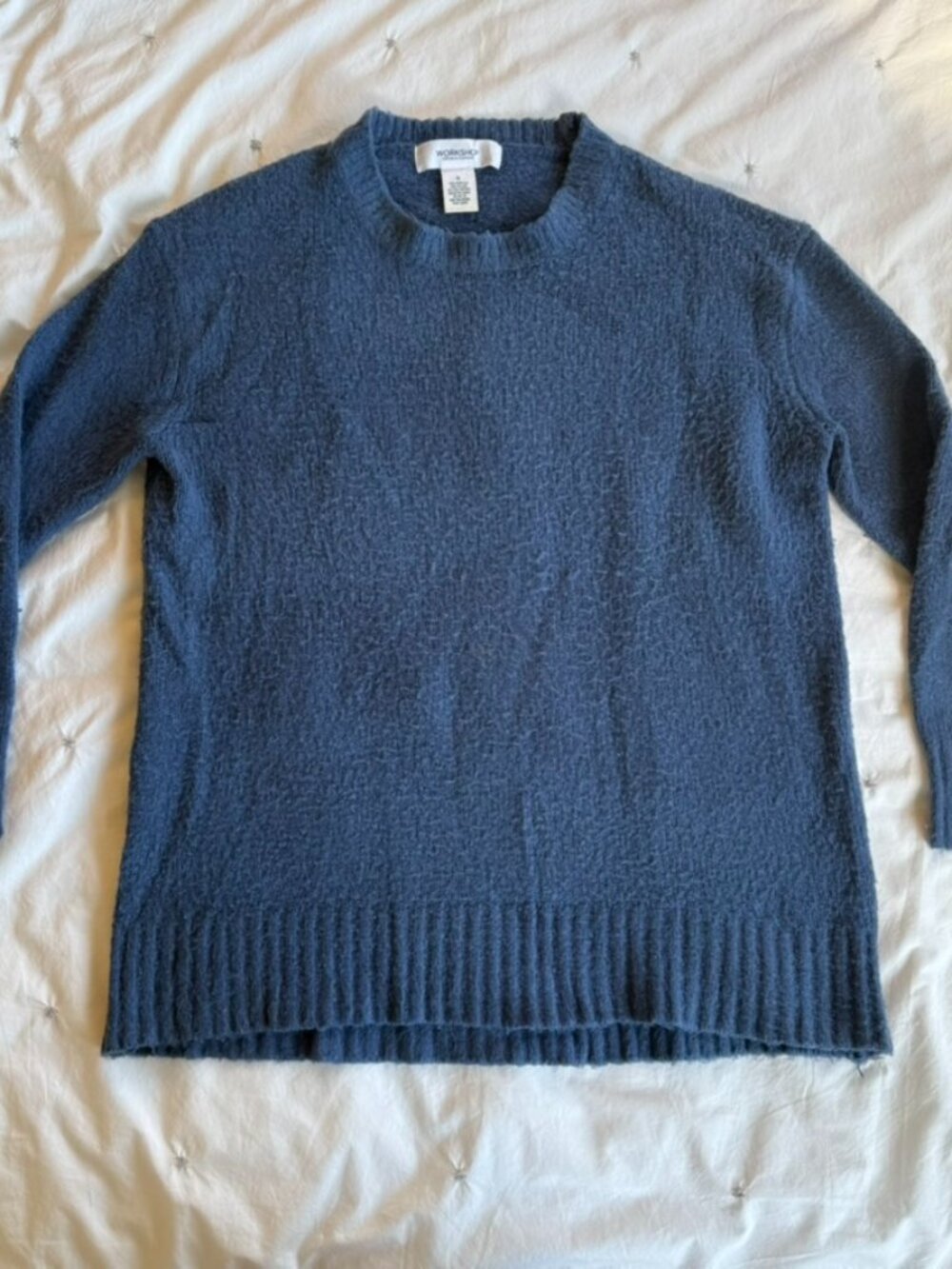 Workshop Republic Clothing Crewneck Sweater in Dusty Blue — Size S